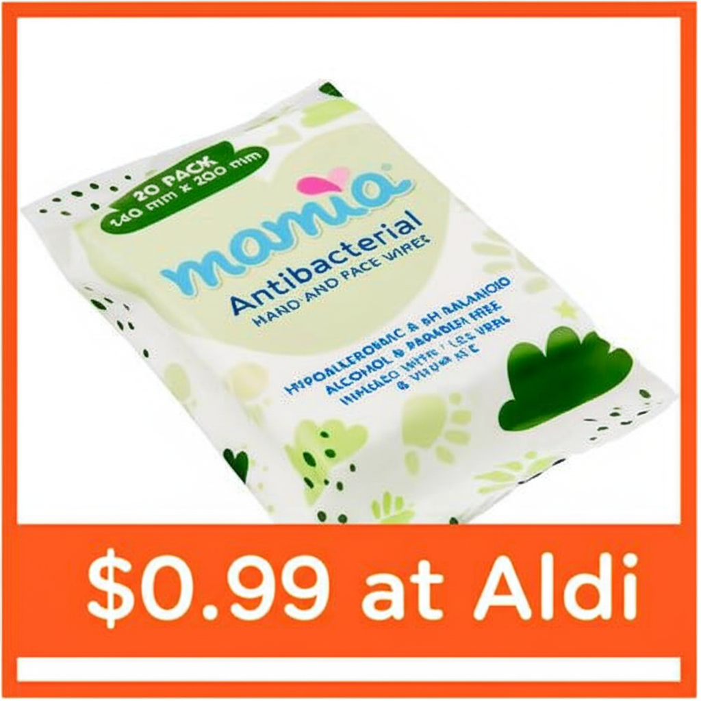 Aldi's MAMIA Antibacterial Wipes:  A Cleaning Powerhouse for Just 99c!