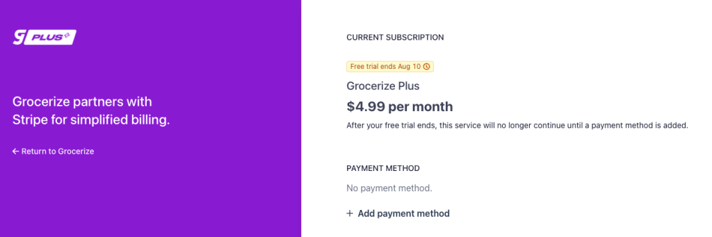 Grocerize Pricing